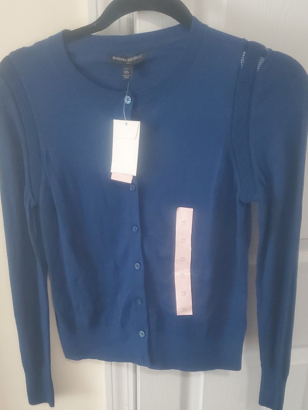Banana Republic Women's Navy Blue Crewneck Button Cardigan